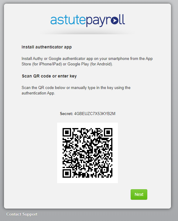 Set Up Two Factor Authentication (2FA) [Employees] – Astute Payroll ...